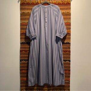 Ichi Dobby Cotton Band Collar Dress